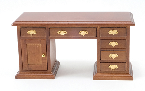 Dollhouse Miniature Desk, Walnut